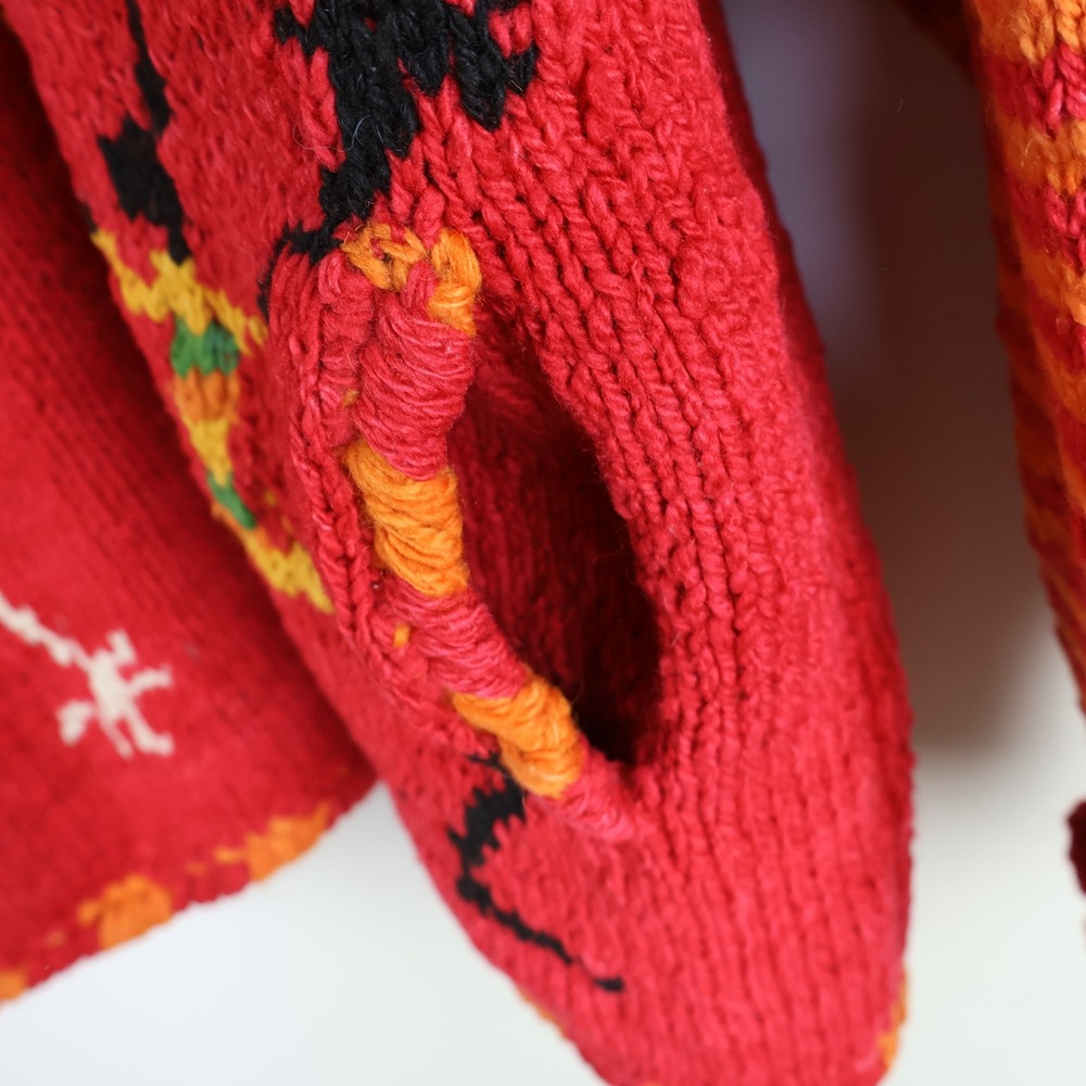 Vintage Amano Hand Knitted Wool Cardigan XL RARE Folk Dancing Boho Art To Wear - Picture 11 of 15